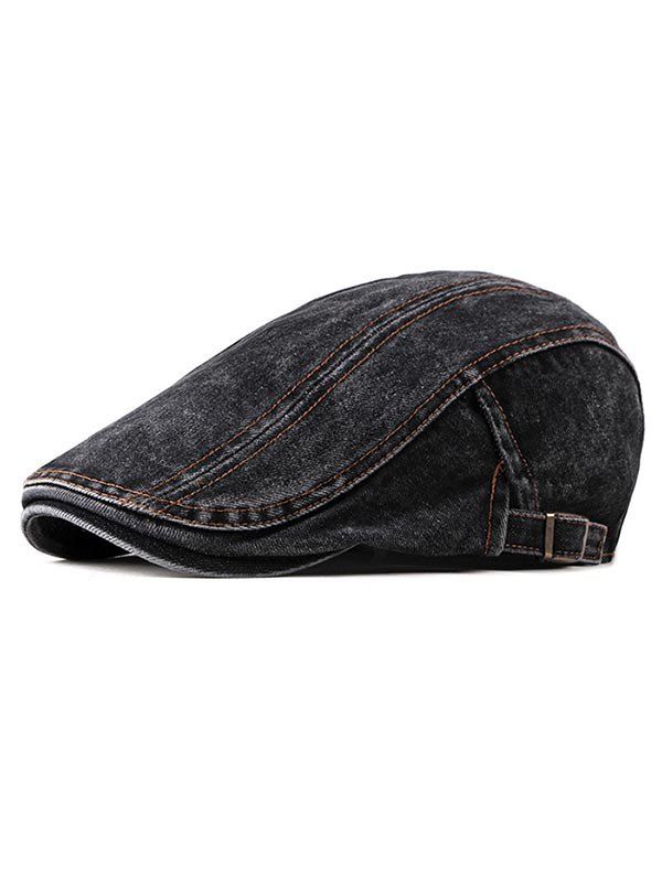 

Denim Casual Flat Cap, Black