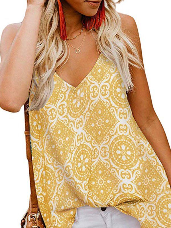 

Flower Double V Camisole, Multi-b