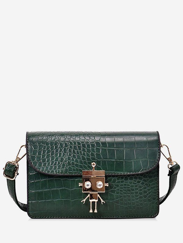 

Small Robot Hasp Cross Body Bag, Dark forest green