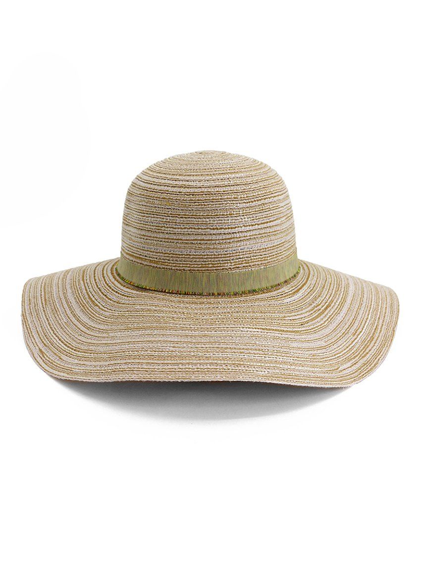 

Wide Brim Striped Folding Beach Hat, Pink