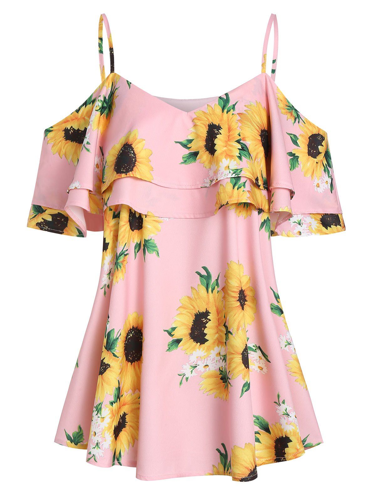 

Open Shoulder Sunflower Blouse, Pig pink
