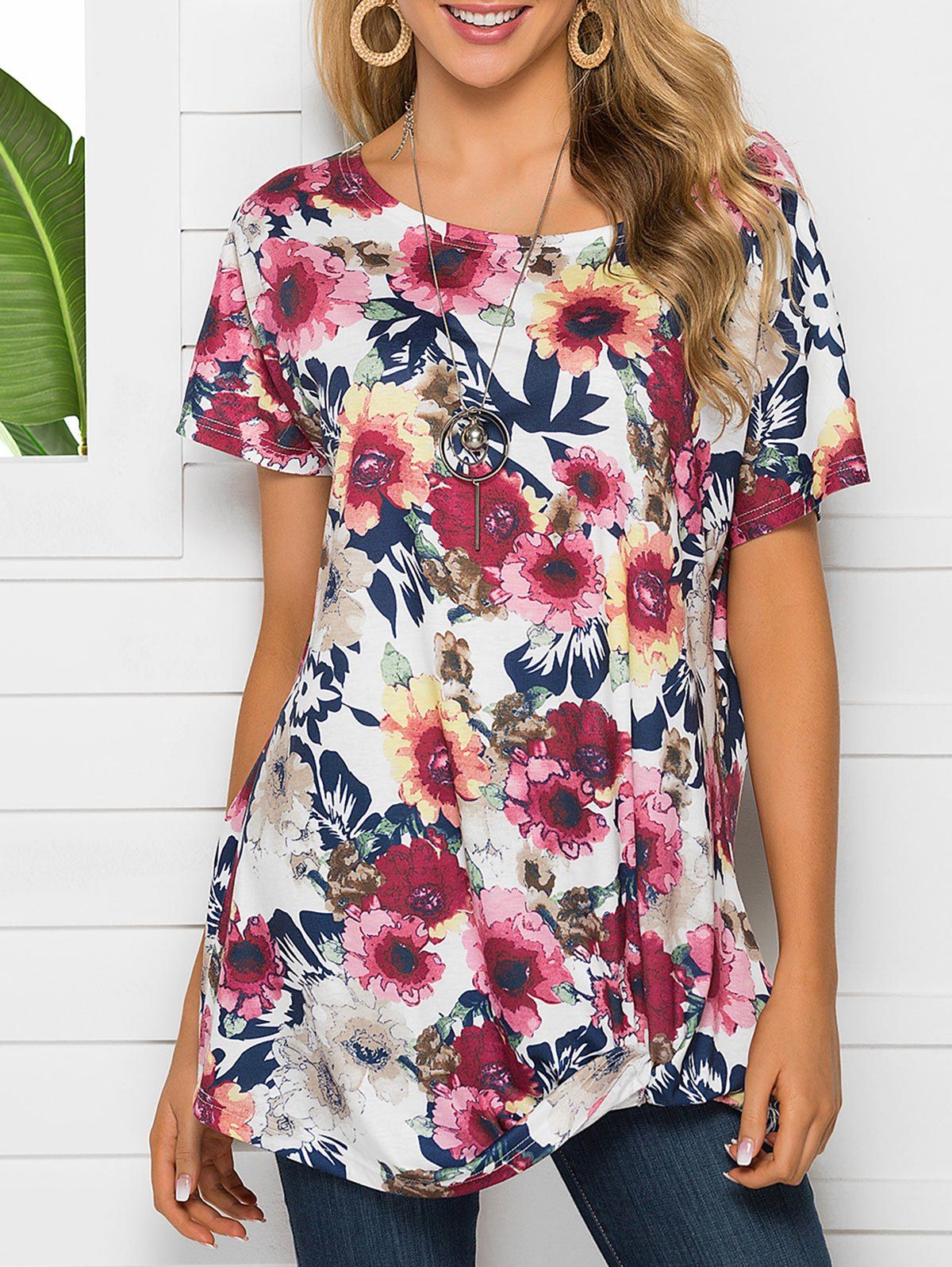

Twisted Floral T-shirt, Multi