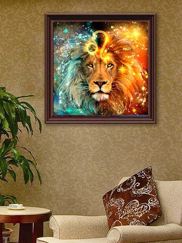 

Leo Print Unframed DIY Rhinestone Painting, Sandy brown