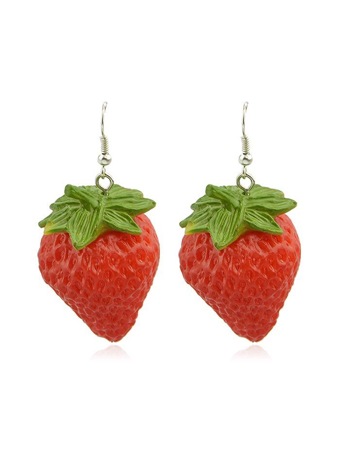 

Cute Strawberry Earrings, Red