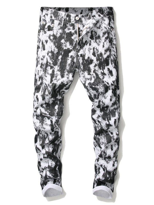 

Tie Dye Denim Pants, White