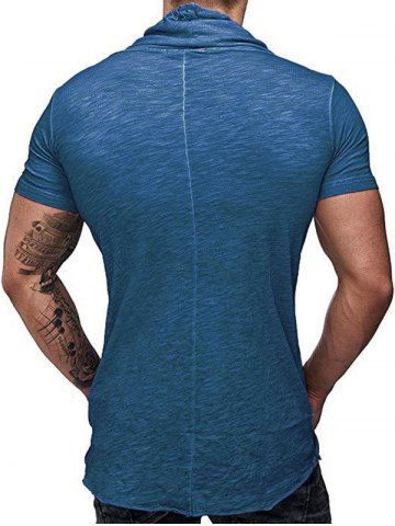 

Solid Color Leisure Short Sleeves T-shirt, Silk blue
