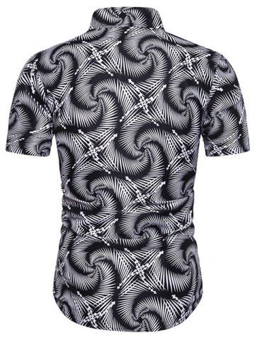 

Spiral Printed Short Sleeves Shirt, Black