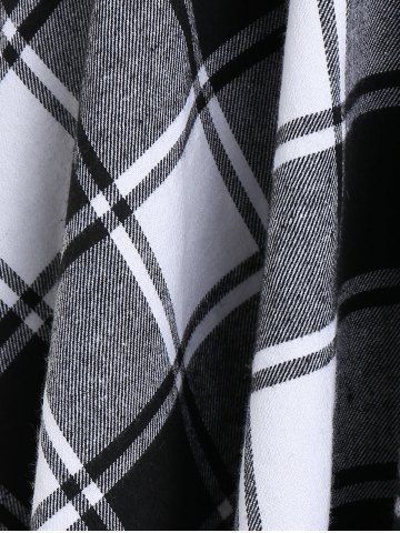 

Plaid Print Rivet Handkerchief Dress, Black