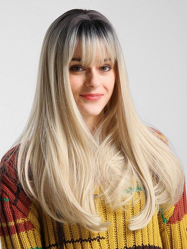 

Long Straight See-through Bang Synthetic Wig, Multi