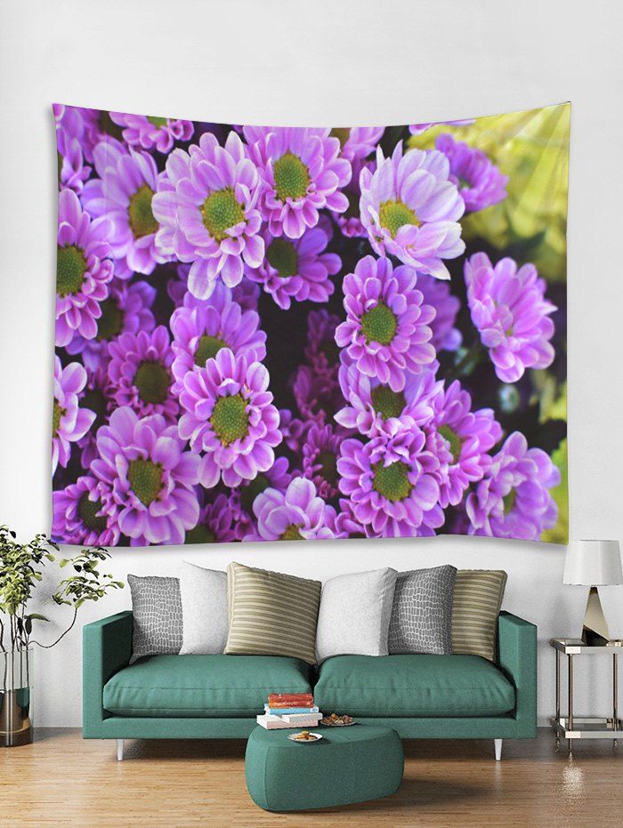 

Flowers Printed Tapestry Wall Hanging Art Decoration, Multi-b