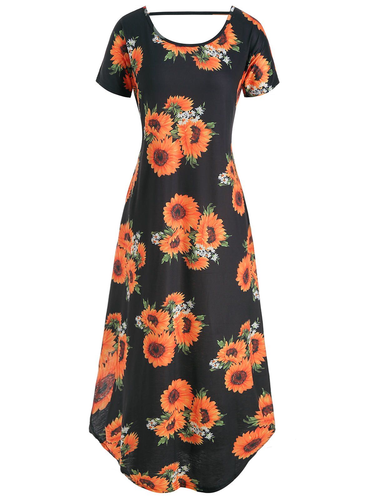 

Floral V Back Pocket Dress, Multi-a