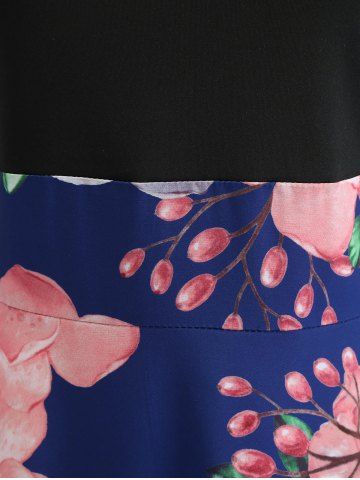 

Round Neck Floral Print Sleeveless Maxi Dress, Cadetblue