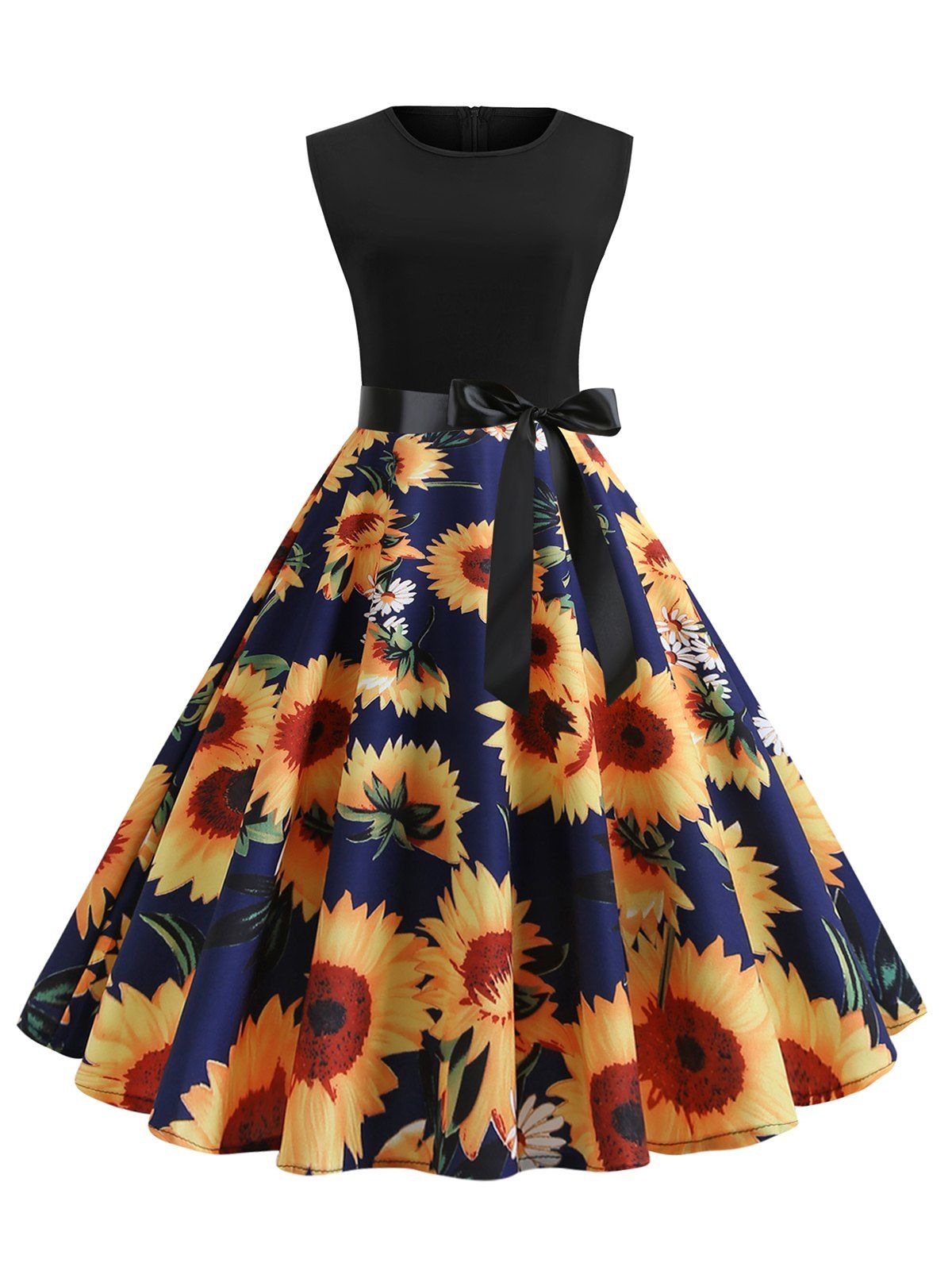sunflower cocktail dress