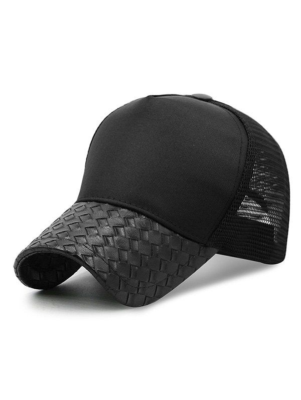 

Summer Grid Pattern Mesh Baseball Cap, Black