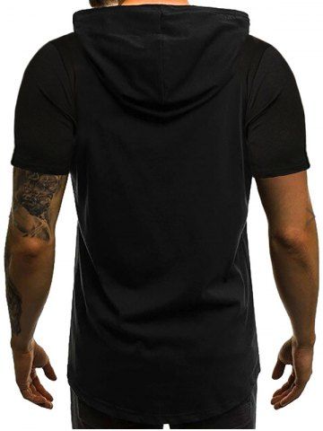 

American Flag Hooded T Shirt, Black