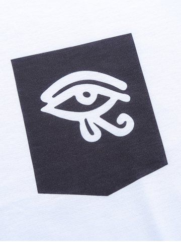 

Eye Pattern Print Splicing T-shirt, White