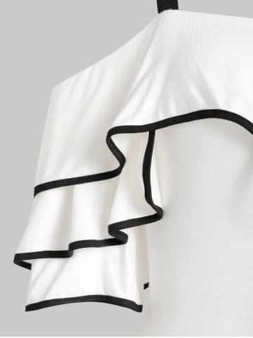 

Tie Open Shoulder T Shirt, White
