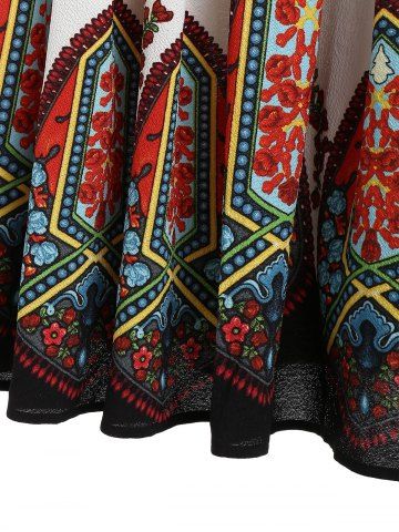 

Tribal Print Sleeveless A-line Vintage Dress, White