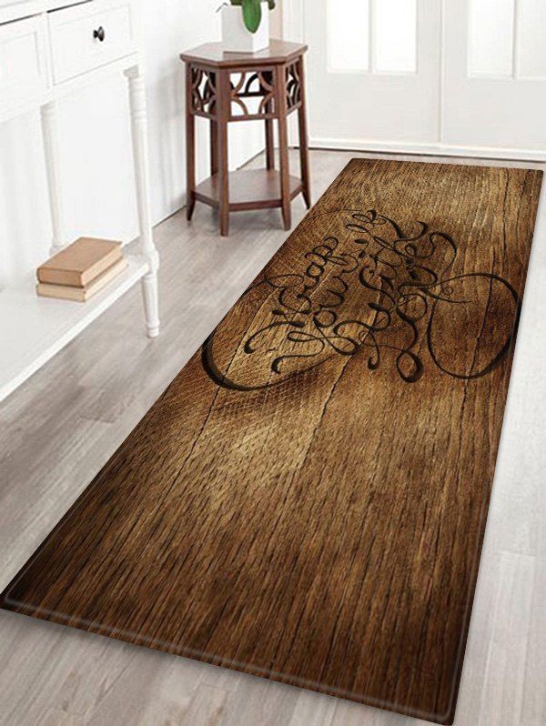 

Wood Grain Print Floor Mat, Brown bear