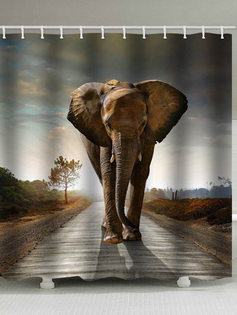 

Elephant Pattern Design Shower Curtain, Multi