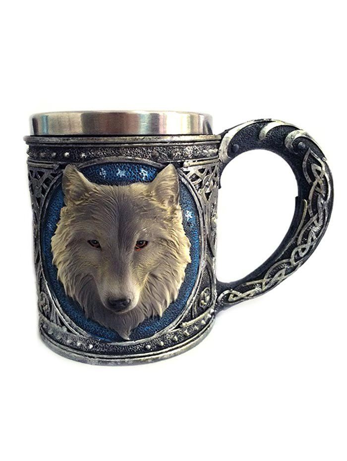 3D Wolf Head Shaped Mug