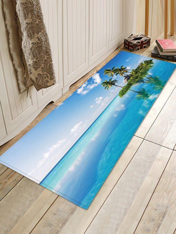 

Scenic Print Floor Mat, Sea blue