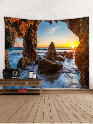 

Sunset Seaside Stone Print Tapestry Wall Hanging Art Decoration, Sand