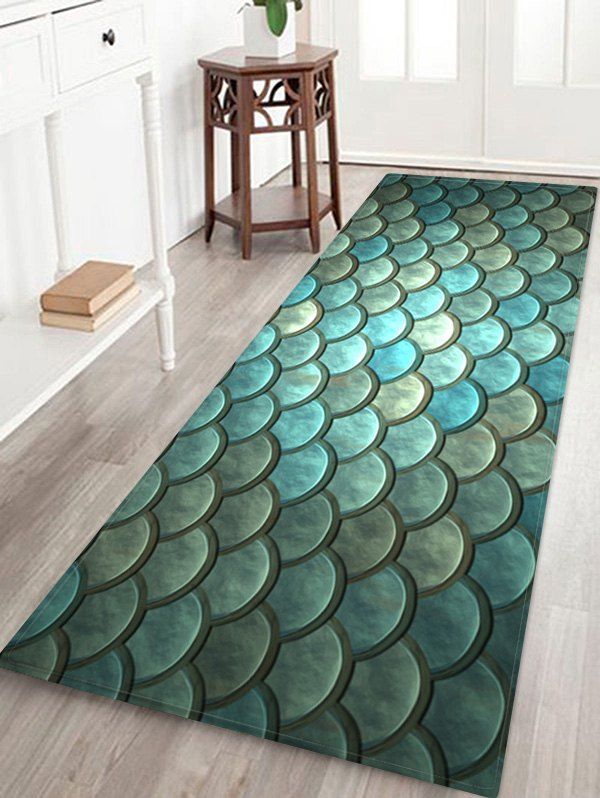 Mermaid Scale Print Bath Floor Mat