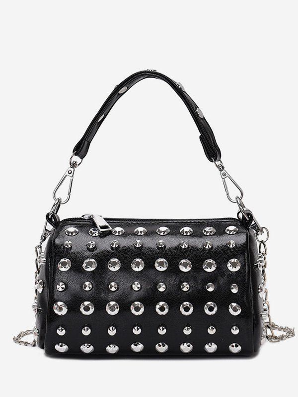 

Studded PU Leather Handbag, Black