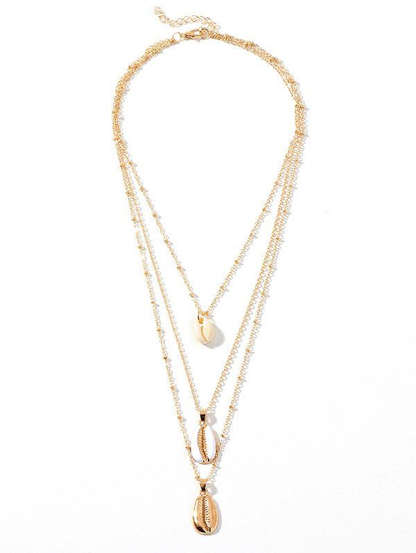 

Shell Shape Layered Necklace, Gold