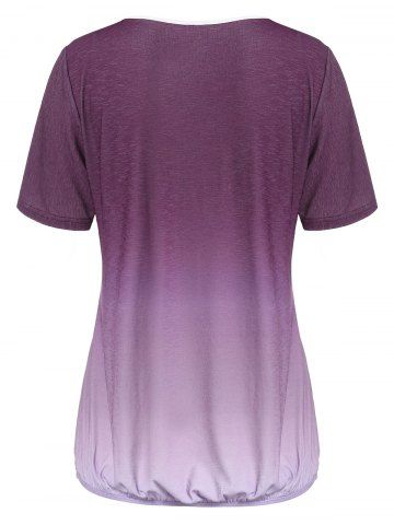 

Ombre Keyhole Blouson Tee, Purple