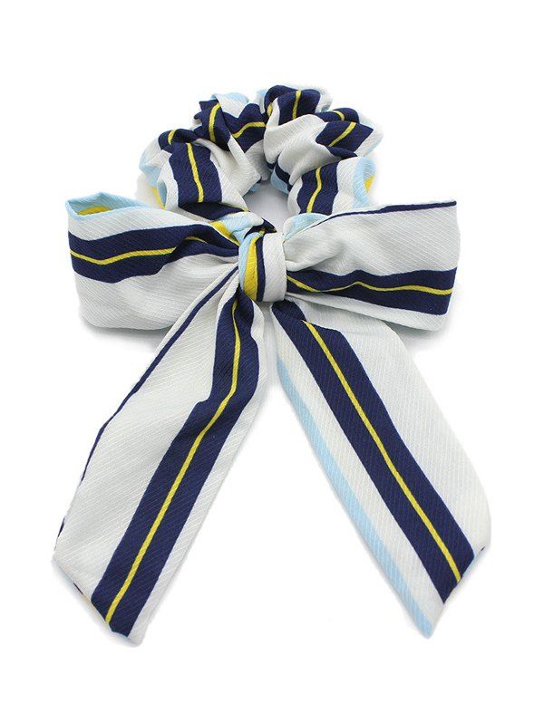 

Striped Bow Elastic Hair Band Scrunchies, Beige