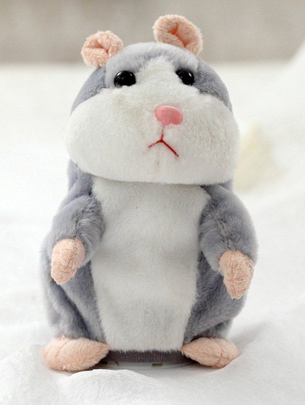

Talking Sound Record Hamster Plush Toy, Gray