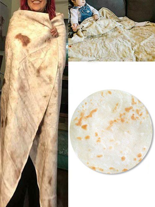 

Patterned Round Tortilla Blanket, Warm white