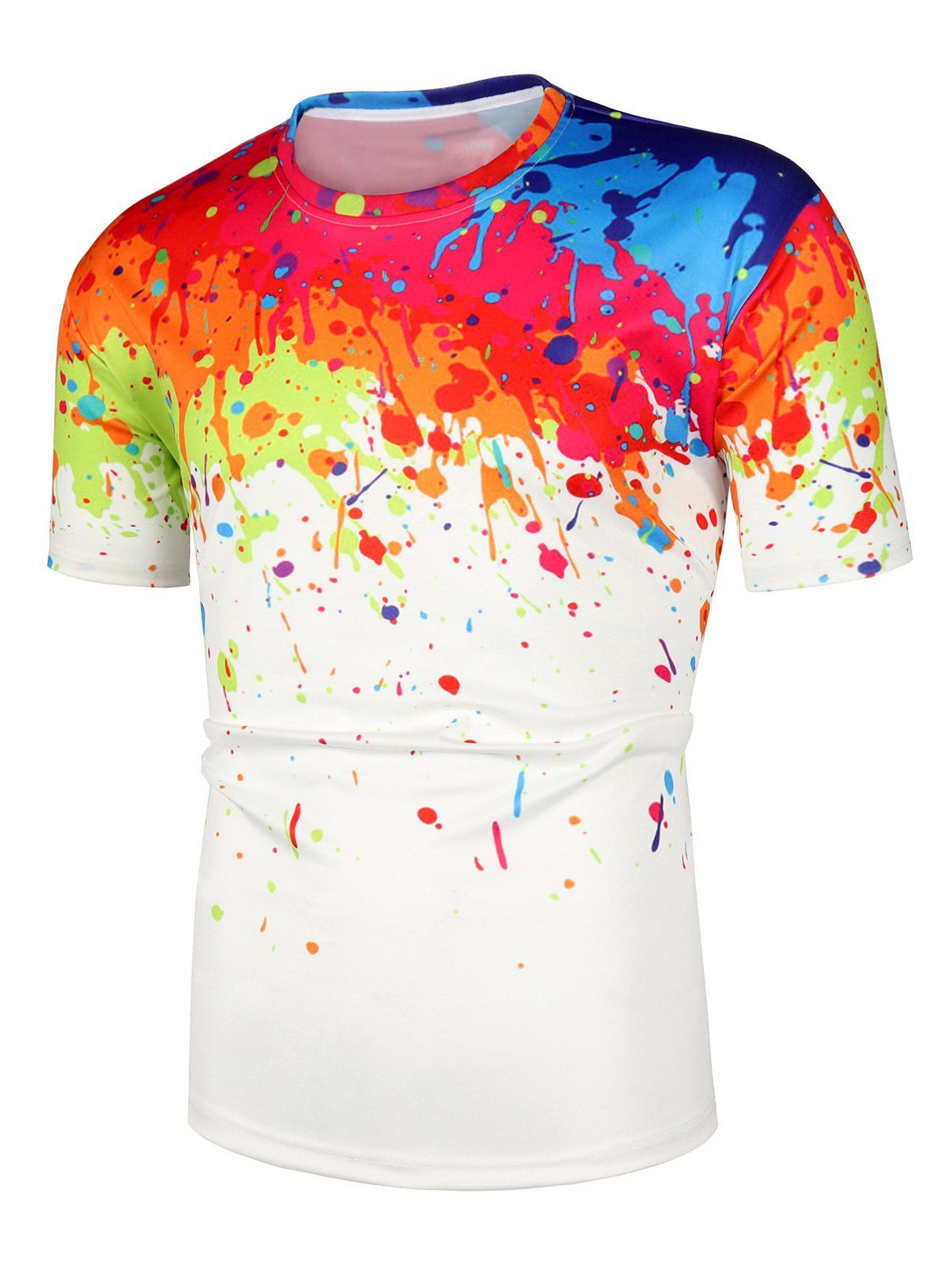 

Painting Printed Short Sleeves Casual T-shirt, White