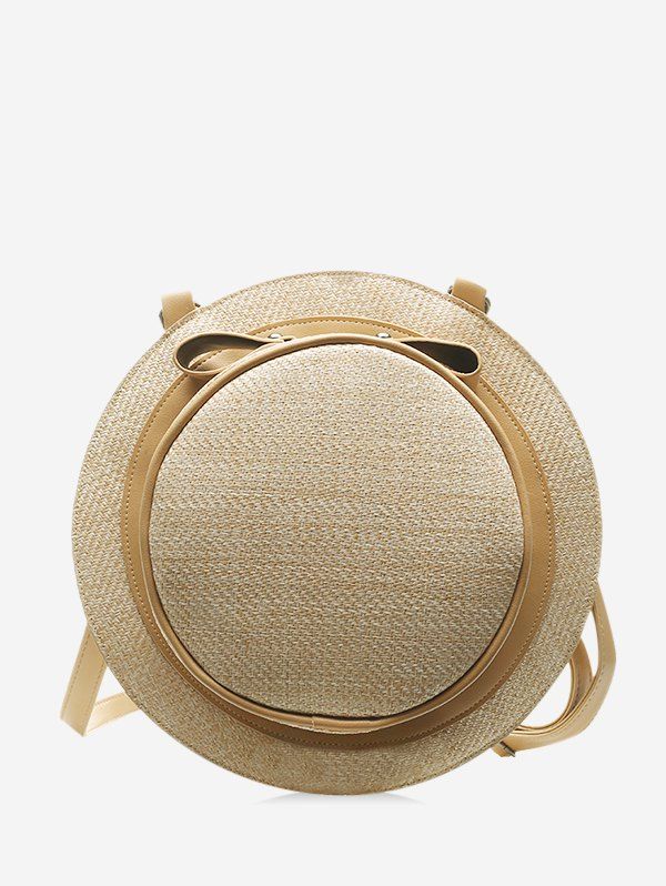 

Straw Hat Shape Cross Body Bag, Light khaki