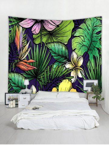 

Flowers and Leaves Print Tapestry Wall Hanging Art Decoration, Multi