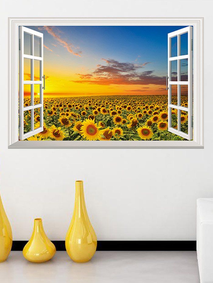  37 OFF Window Sunset Sunflower Print  Removable Wall  Art  