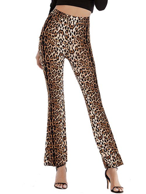 

High Waisted Leopard Flare Pants