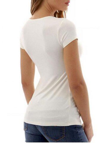 

Low Cut Twisted Plain T-shirt, White