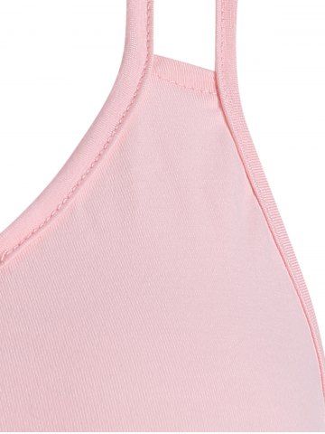 

Crochet Trim Criss Cross Cami Dress, Light pink