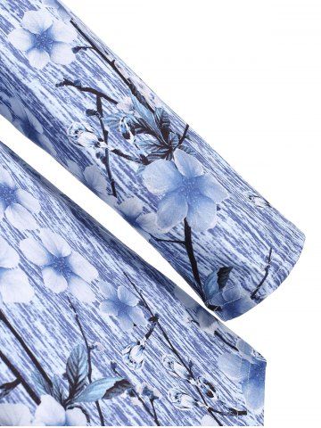 

Floral Print Longline T-shirt, Blue gray
