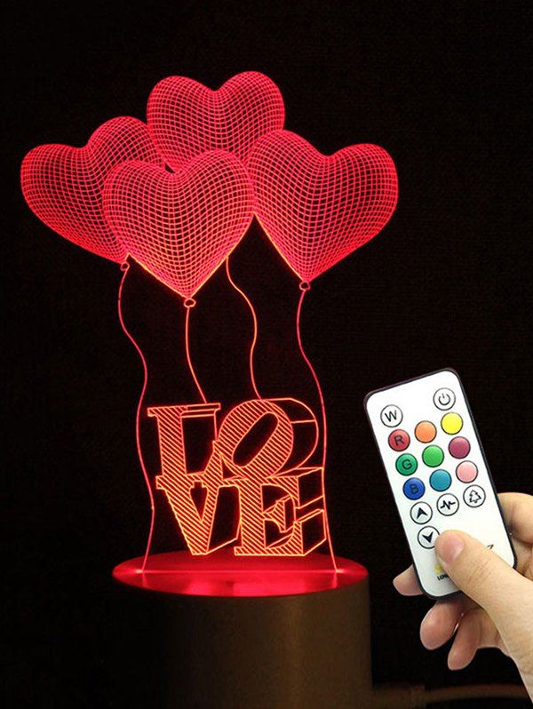 

Heart Balloon Love Shape Color Changing LED Night Light, Transparent