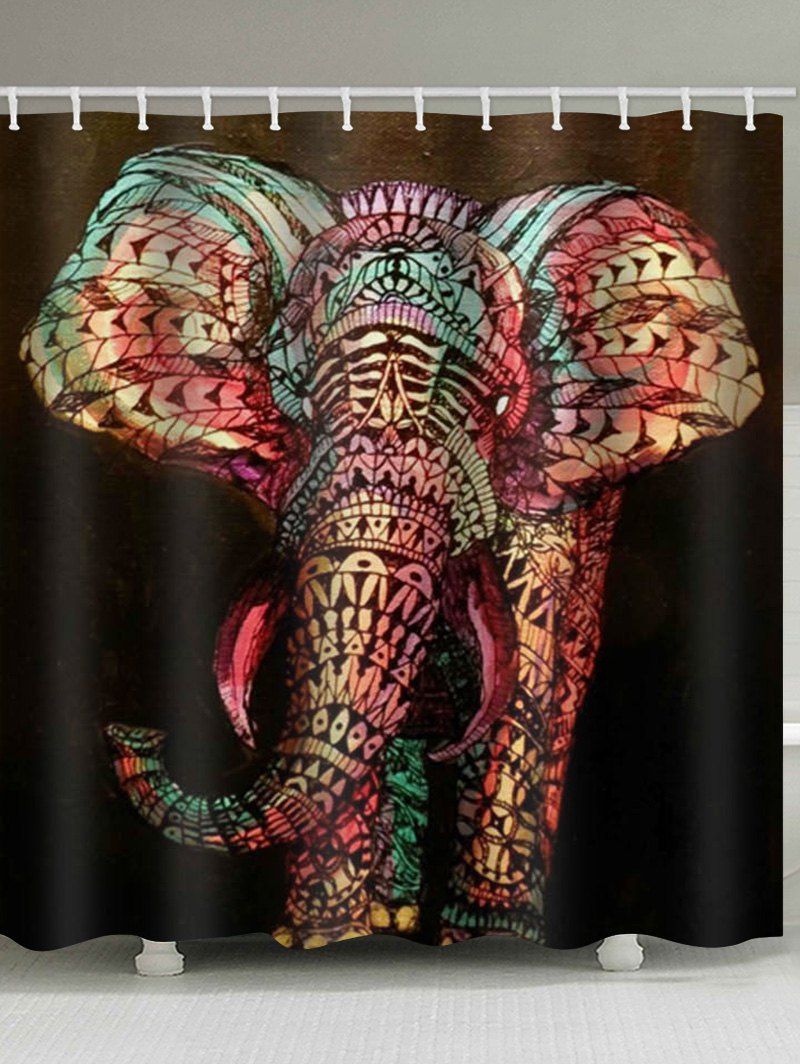 

Elephant Print Design Shower Curtain, Multi