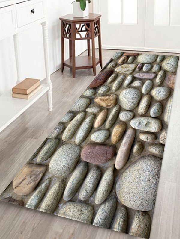 

3D Cobblestone Design Floor Mat, Gray
