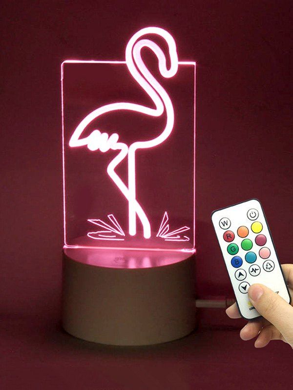 

Flamingo Shape Color Changing LED Night Light, Transparent