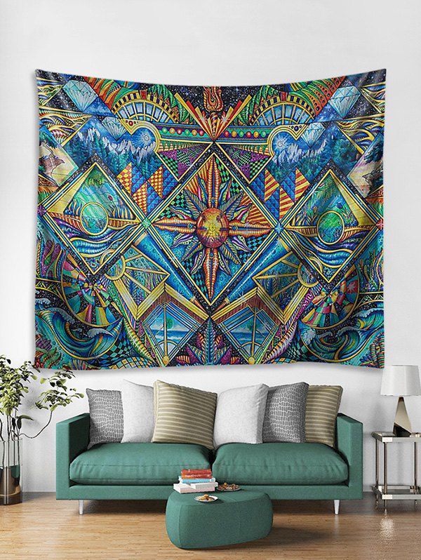 

3D Abstract Pattern Print Wall Tapestry, Multi