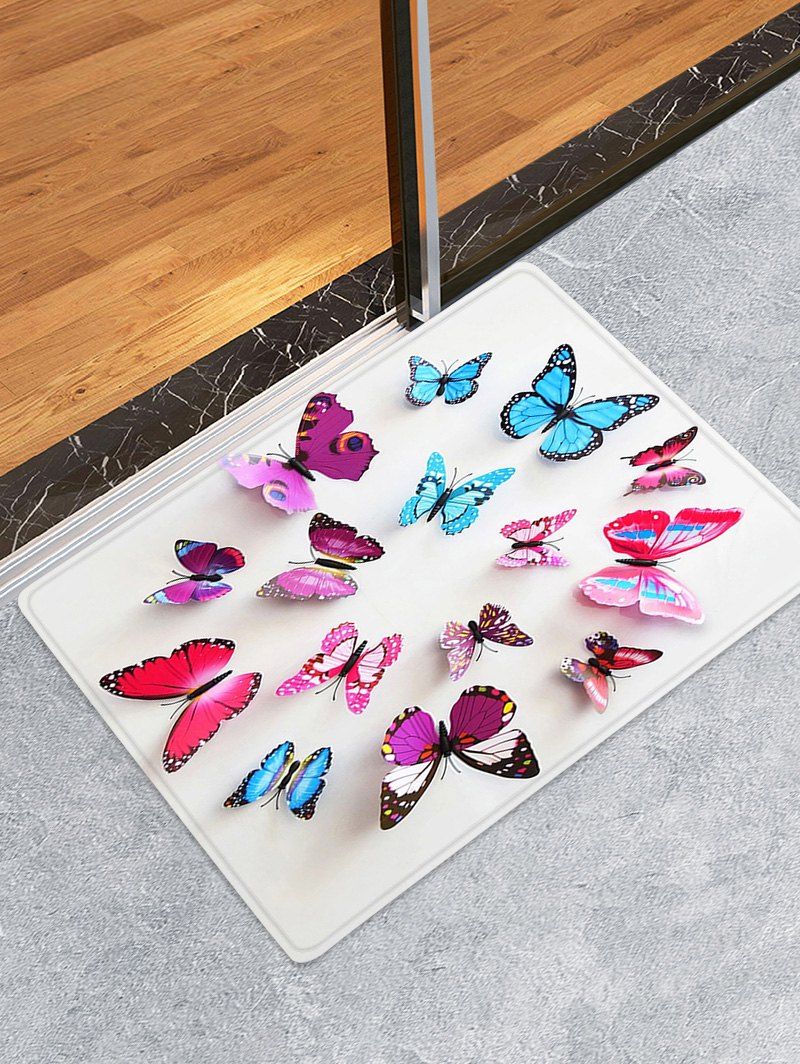 

3D Butterfly Pattern Design Floor Mat, Multi
