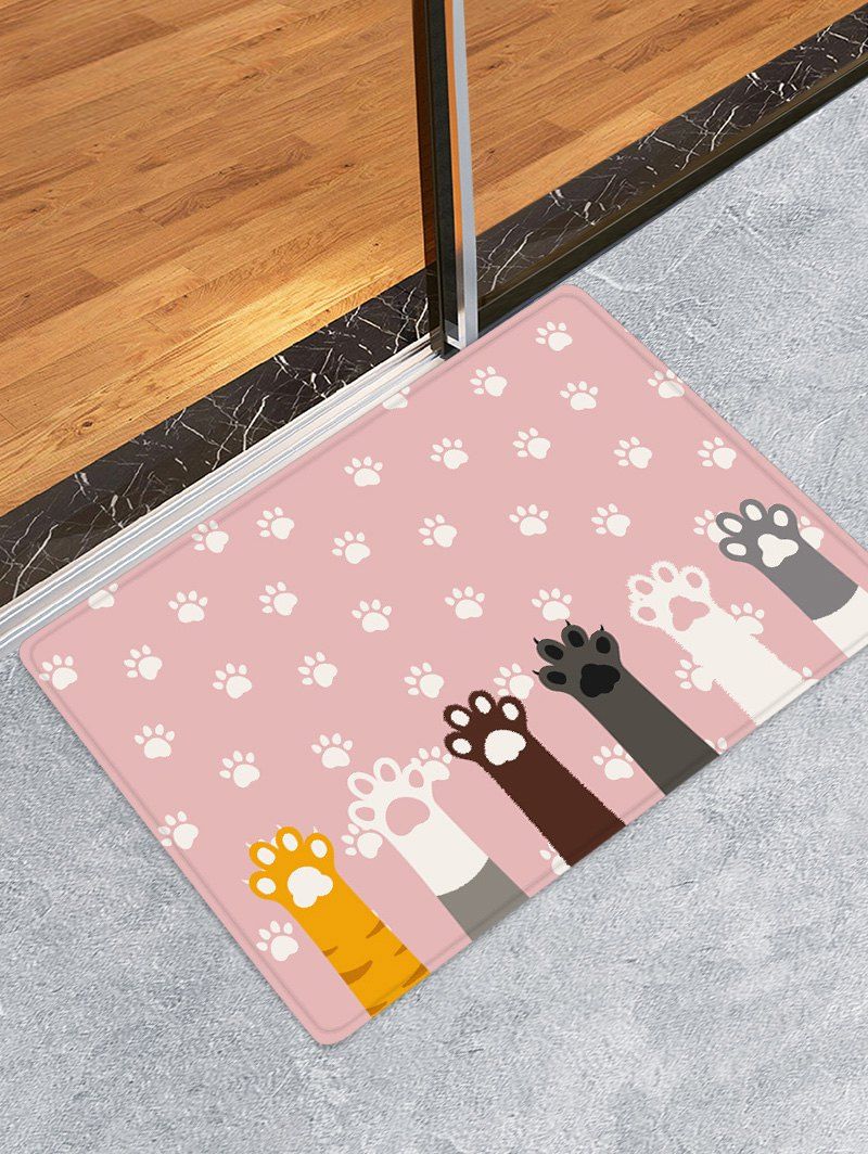 

Cat Footprint Design Floor Mat, Pink