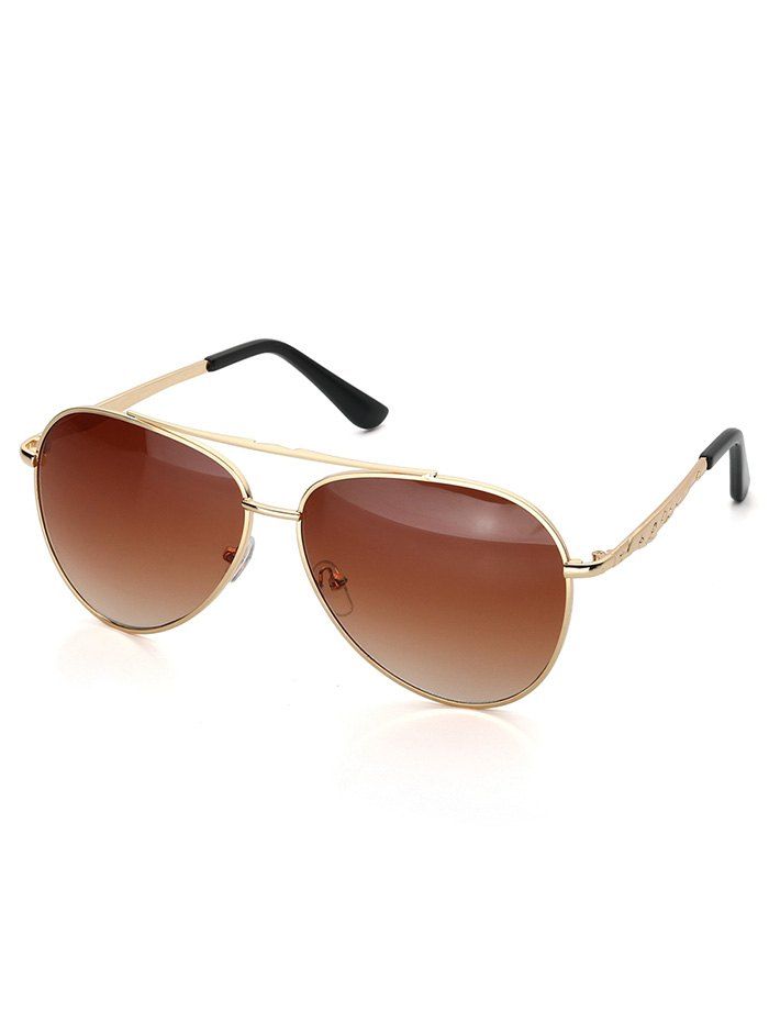 

Metal Bar Driver Pilot Sunglasses, Light brown